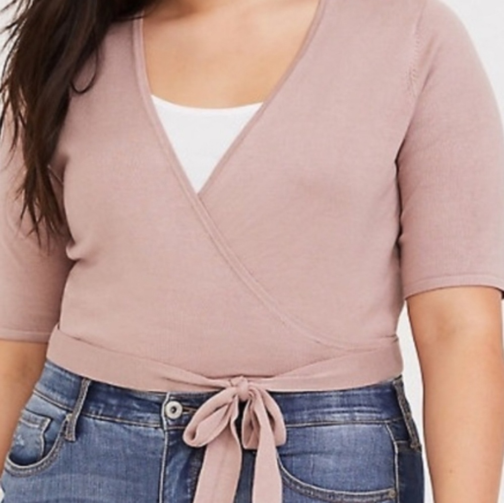 Torrid Wrap crop top sweater
